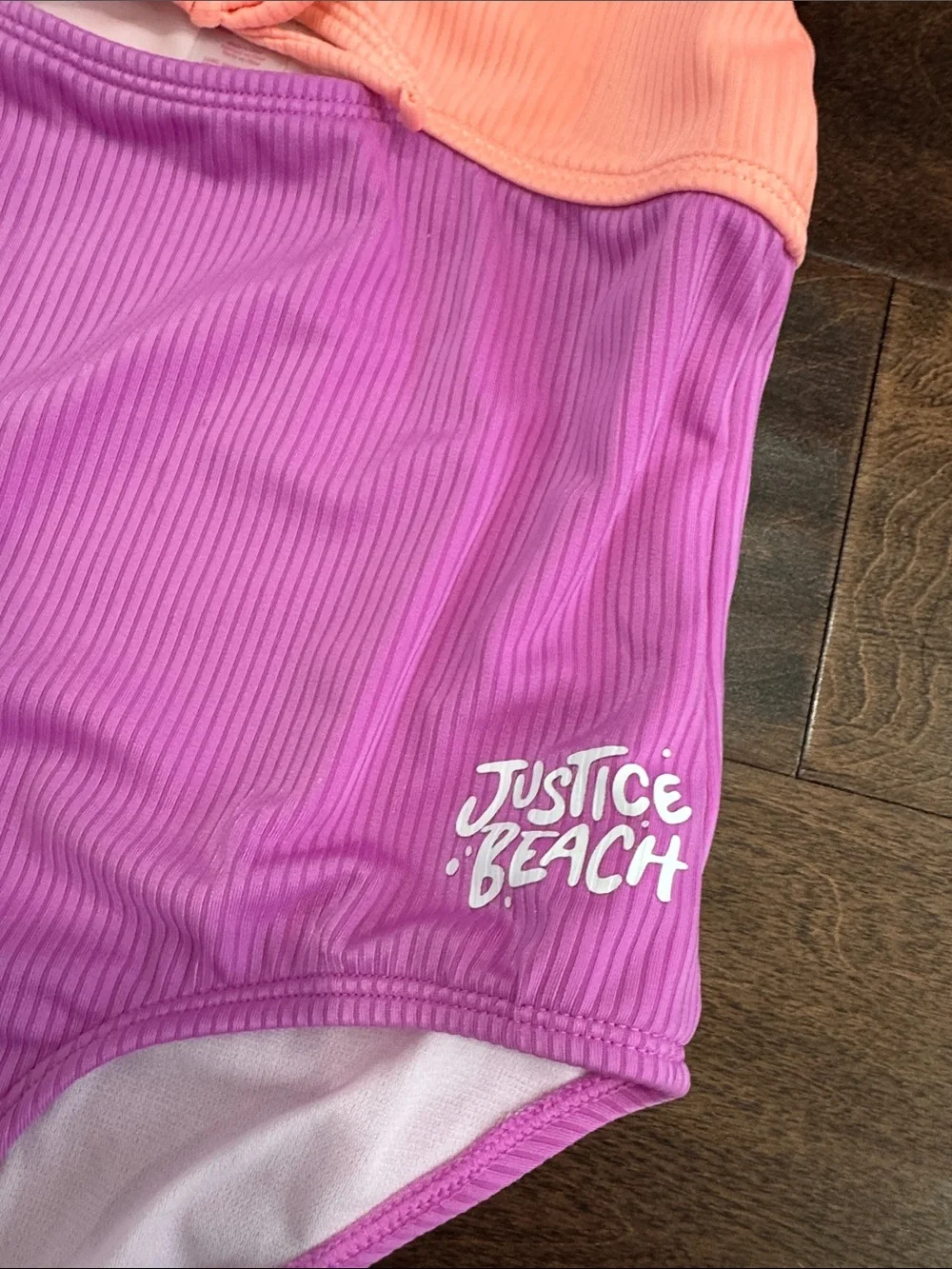 Justice Girls One-Piece Swimsuit Bathing Suit Neon Coral Fuchsia, Girls XL/16-18